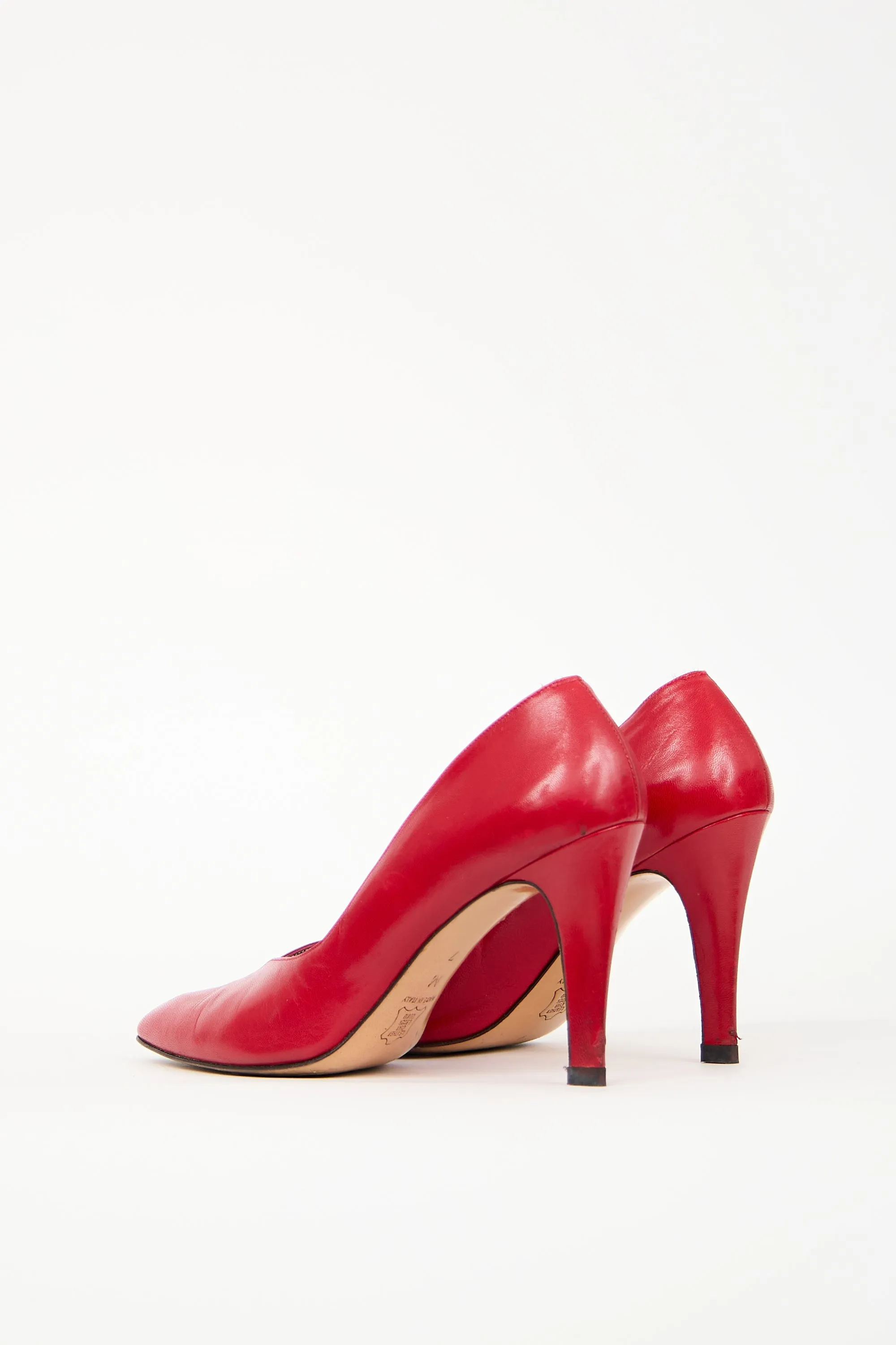 1980s Red Leather Pump