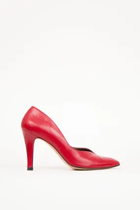 1980s Red Leather Pump