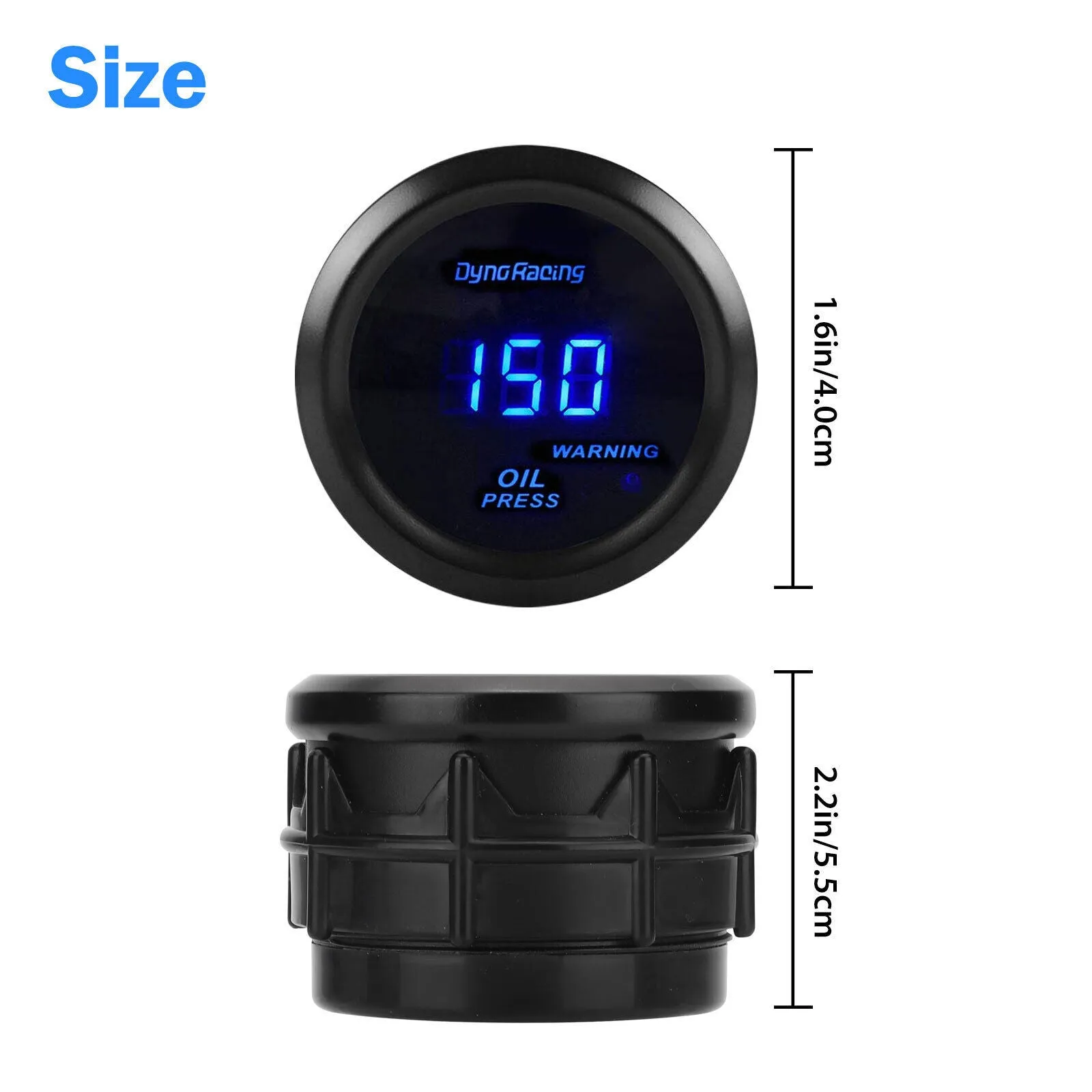 2inch 52mm LED Oil Pressure Gauge Digital Display Instrument with