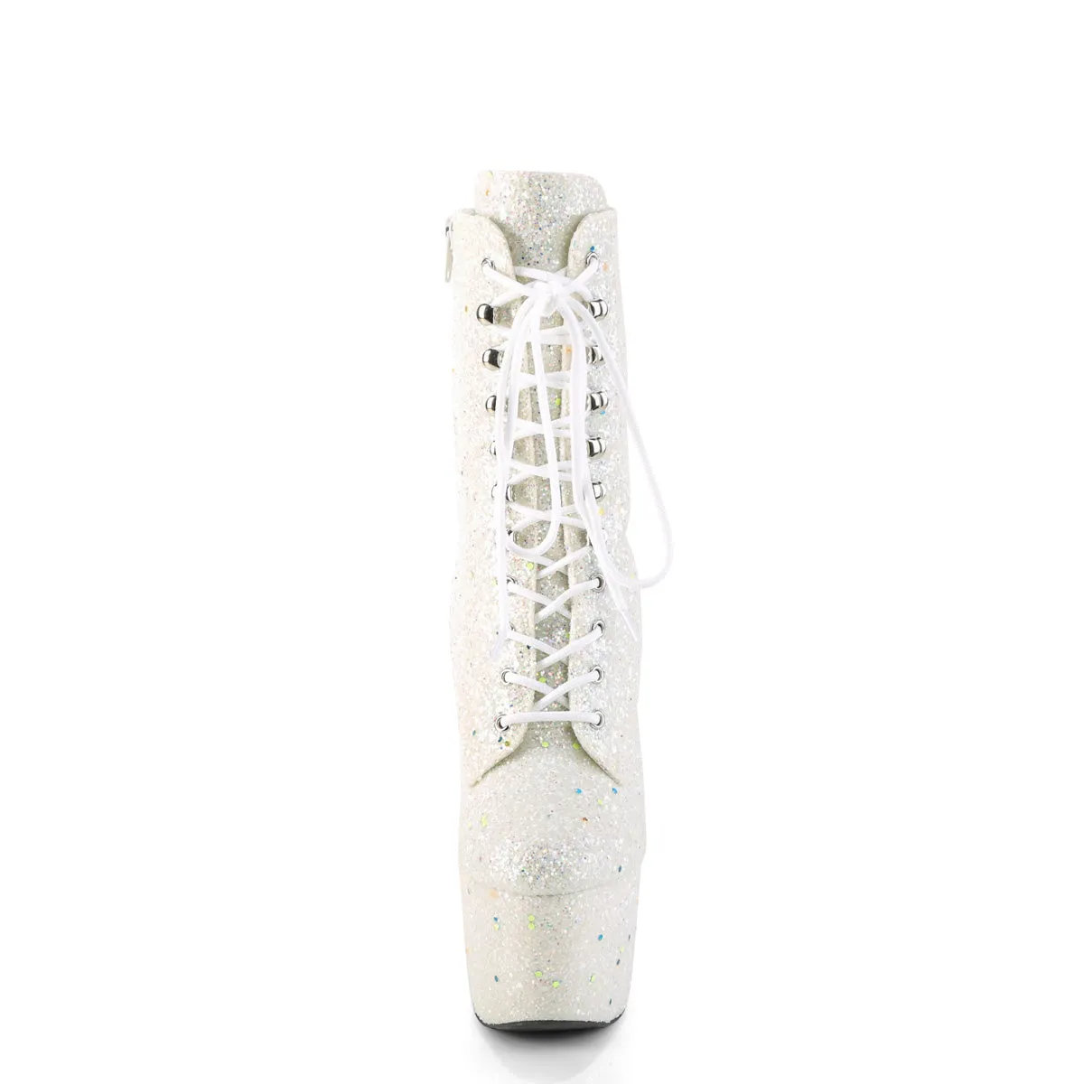 Adore 1020GDLG White UV Glitter Platform Ankle Boots 7"High Heels Direct