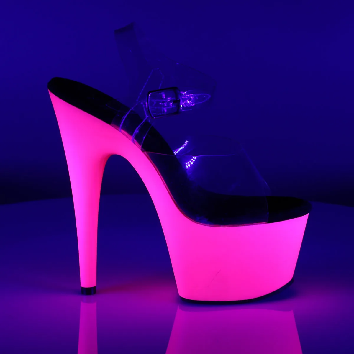 Adore 708UV Ankle Strap 7" Heel UV Platform Shoes -Direct