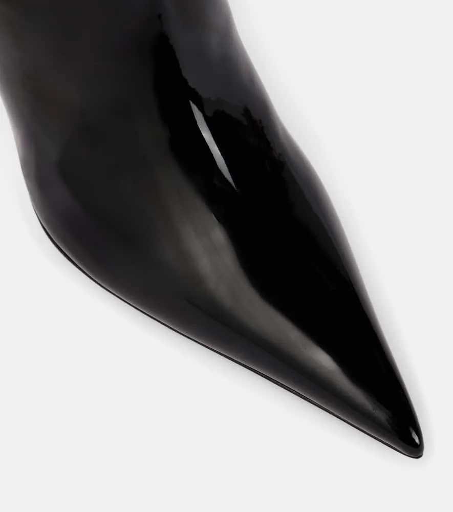 Amina Muaddi Barbara 90 patent leather knee-high boots