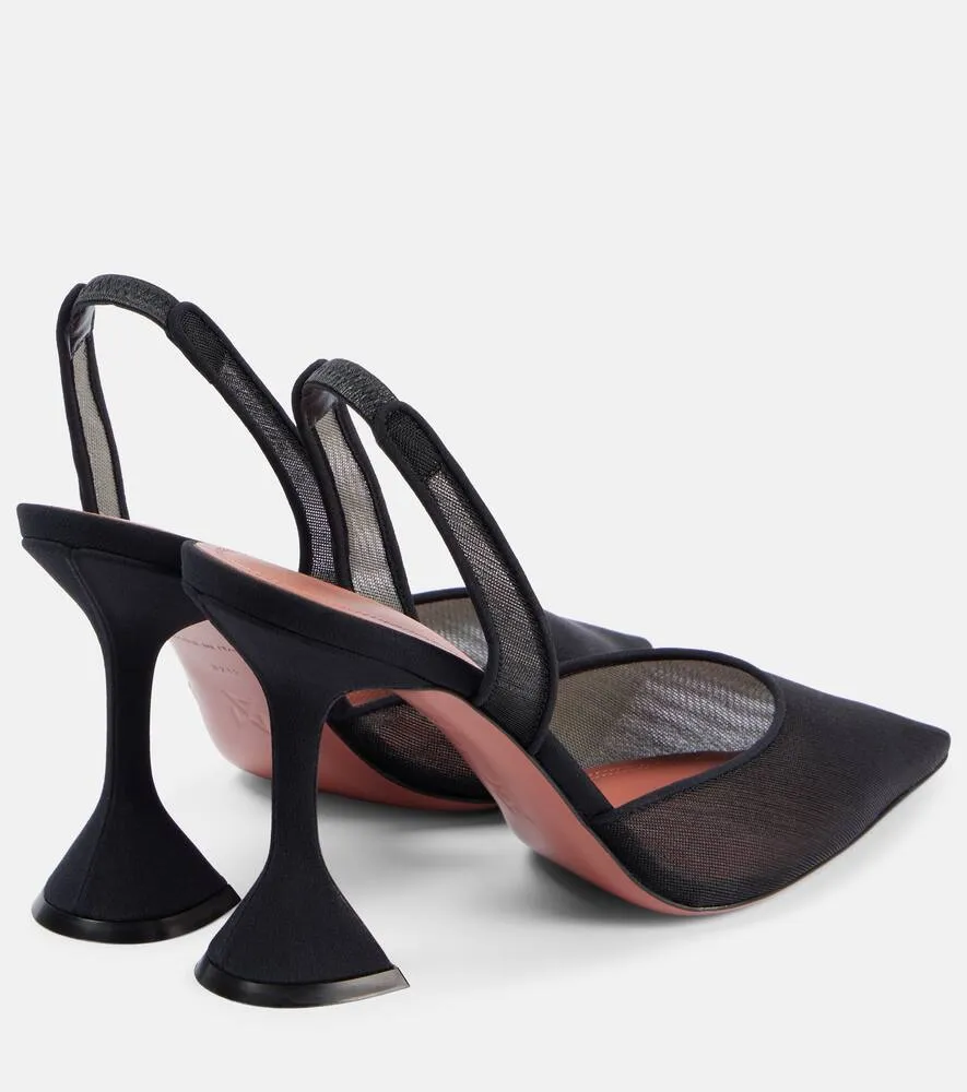 Amina Muaddi Holli mesh slingback pumps