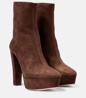 Aquazzura Saint Honor√É¬© 120 suede platform ankle boots