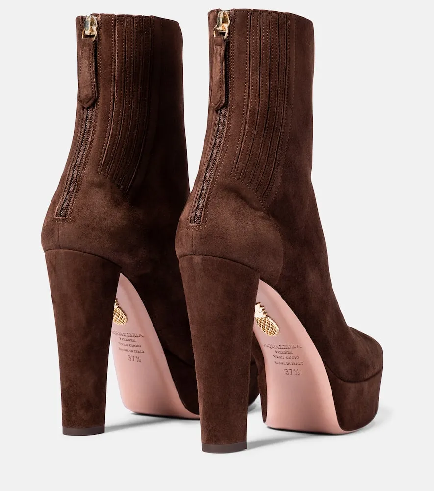 Aquazzura Saint Honor√É¬© 120 suede platform ankle boots