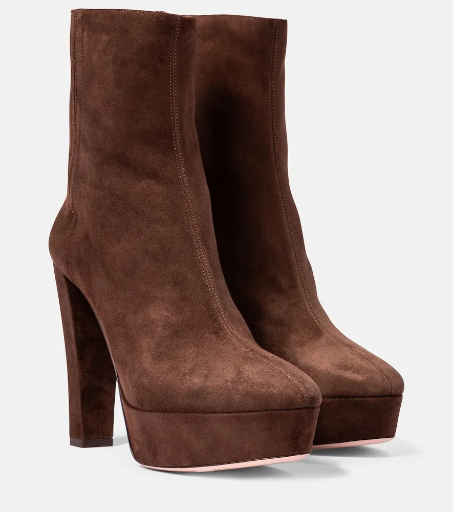 Aquazzura Saint Honor√É¬© 120 suede platform ankle boots