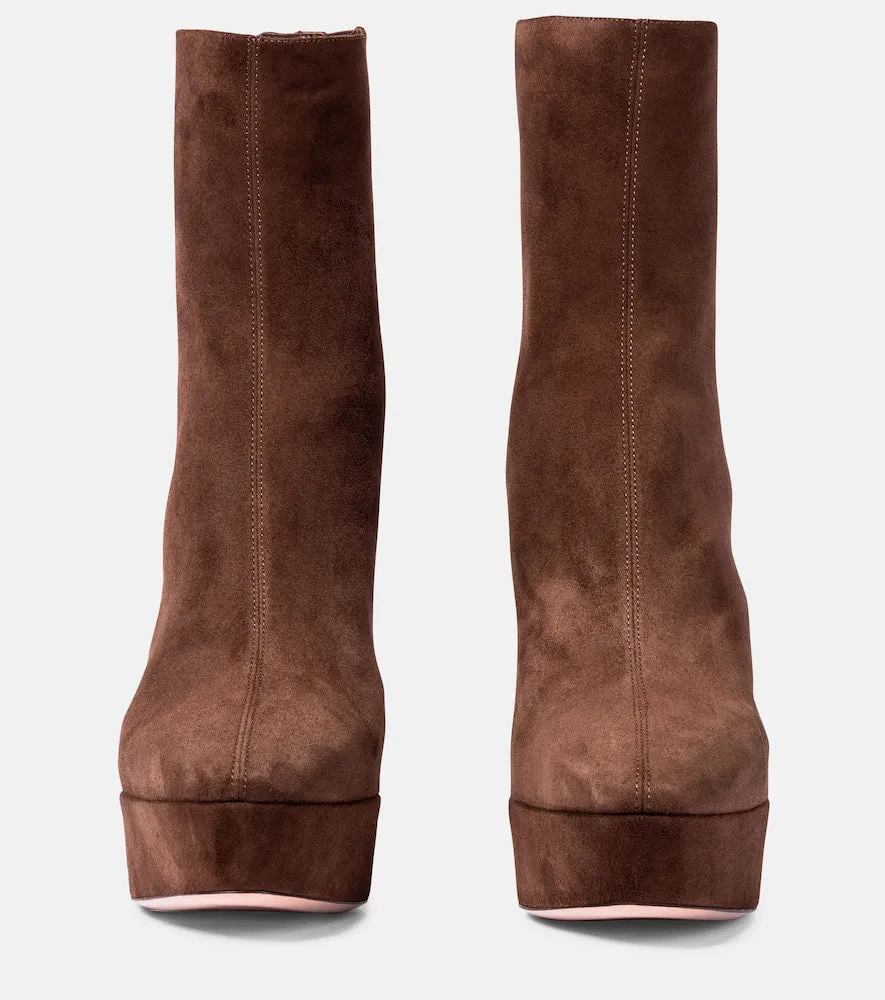 Aquazzura Saint Honor√É¬© 120 suede platform ankle boots