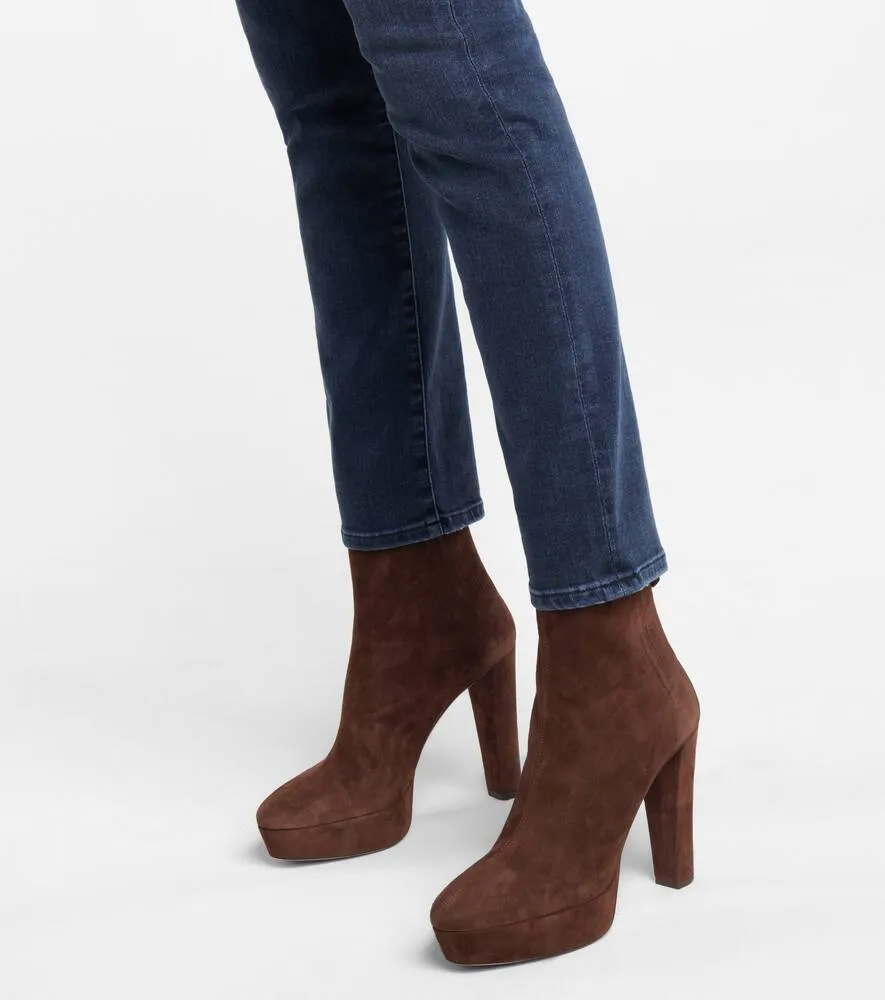Aquazzura Saint Honor√É¬© 120 suede platform ankle boots
