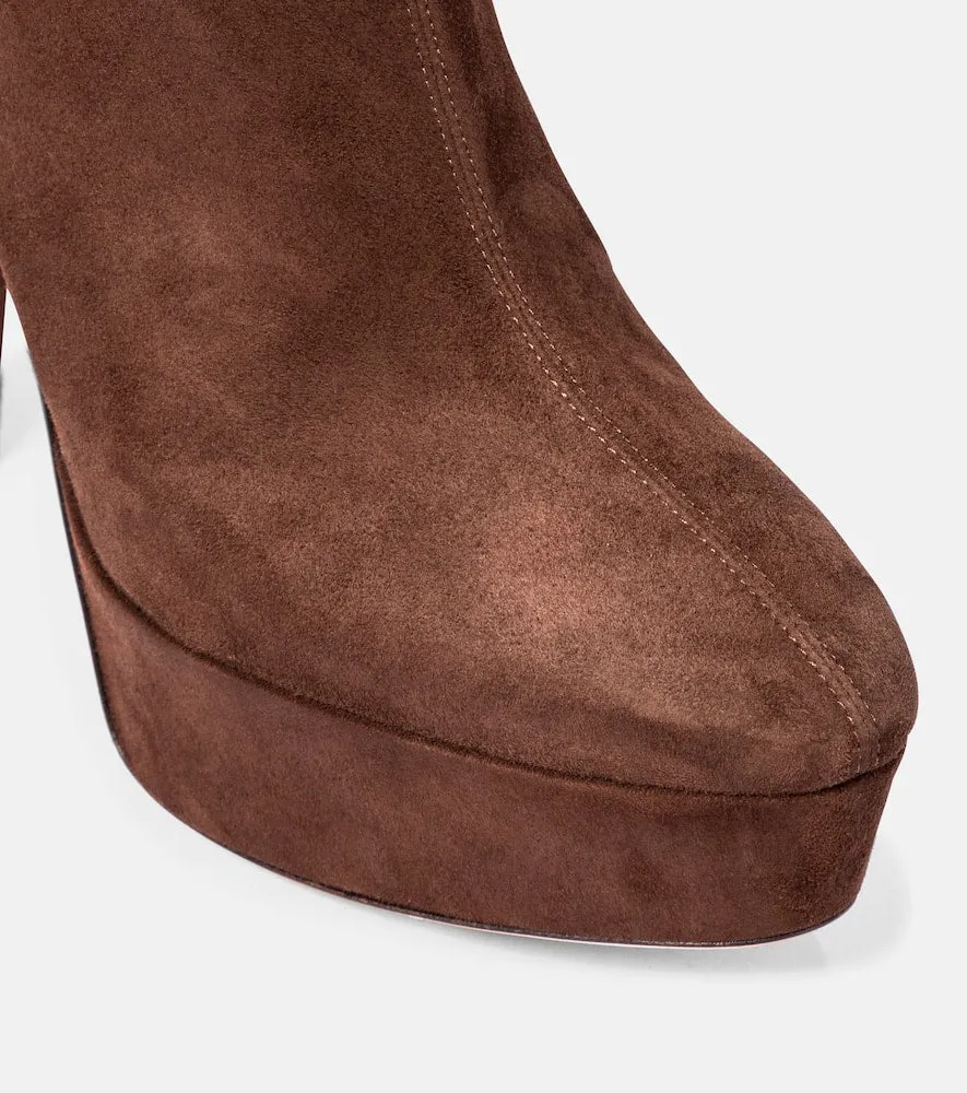 Aquazzura Saint Honor√É¬© 120 suede platform ankle boots