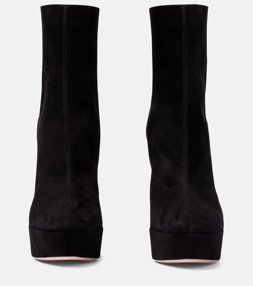 Aquazzura Saint Honore 120 suede platform ankle boots