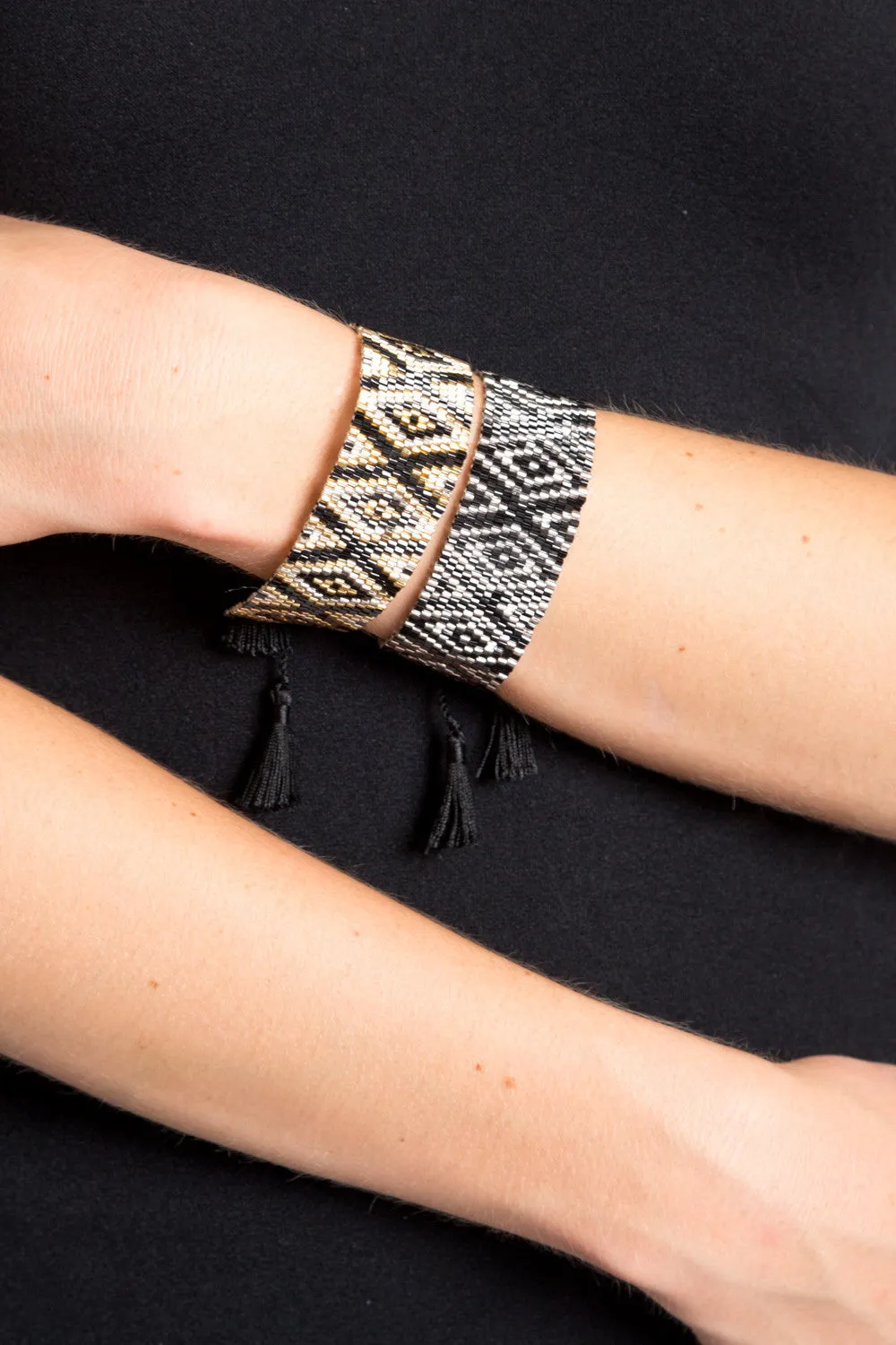 Aztec Wrist Strap (Midnight Silver)