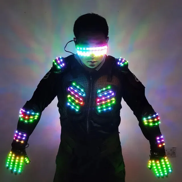 Bar DJ MC Performance Robot Men Suit Led Costumes Ballroom Wears