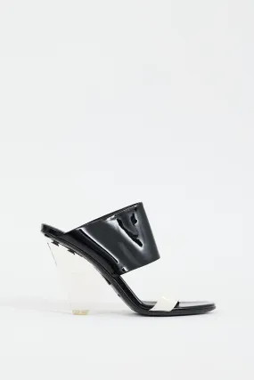 Black & White Patent Lory Logo Heel