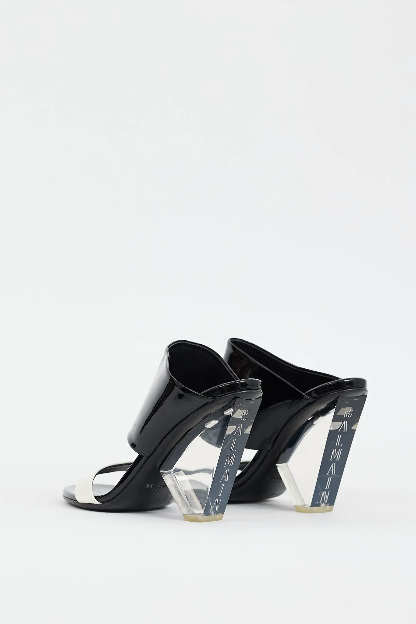 Black & White Patent Lory Logo Heel