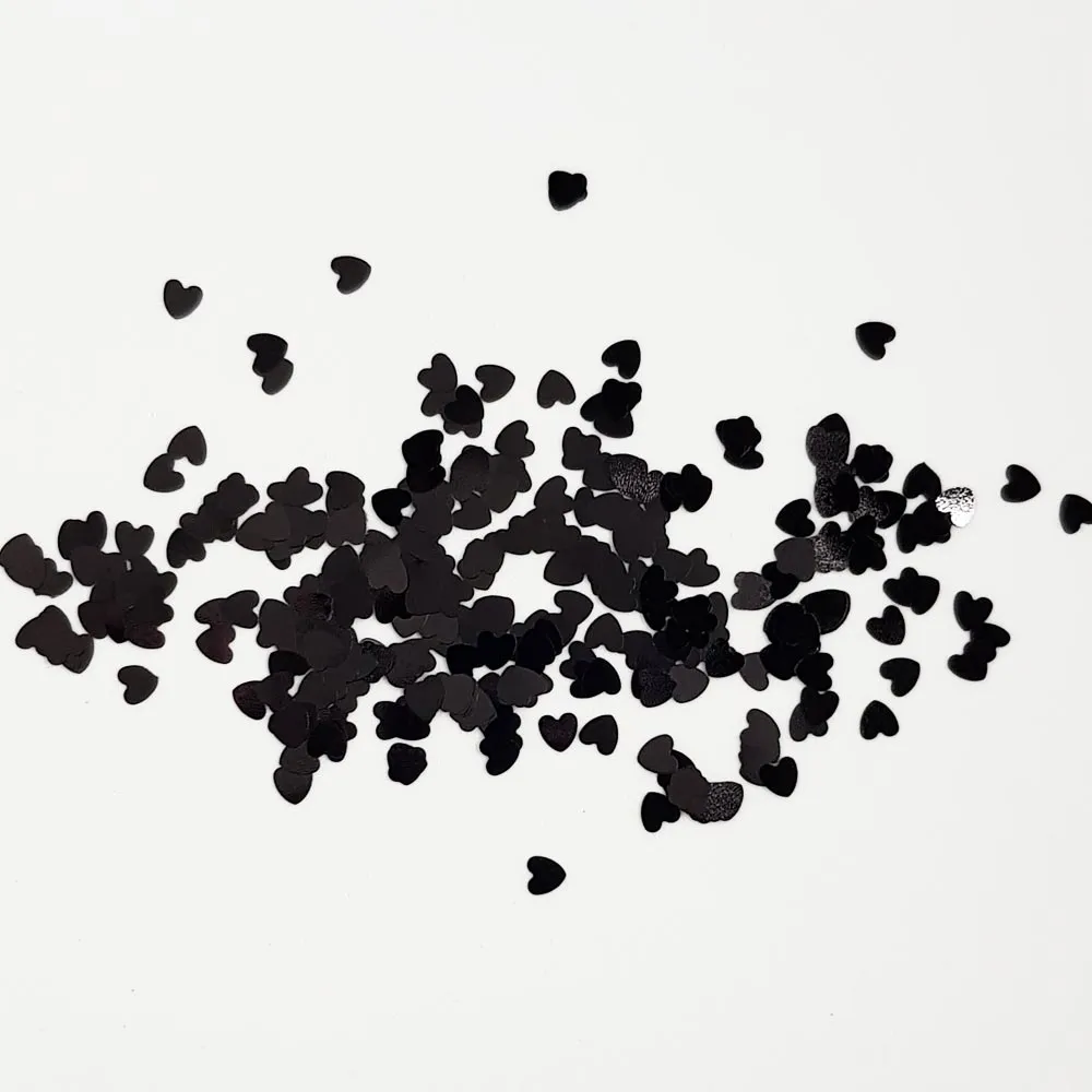 Black Glitter Hearts (Metallic Glitter Hearts) - Dark Heart
