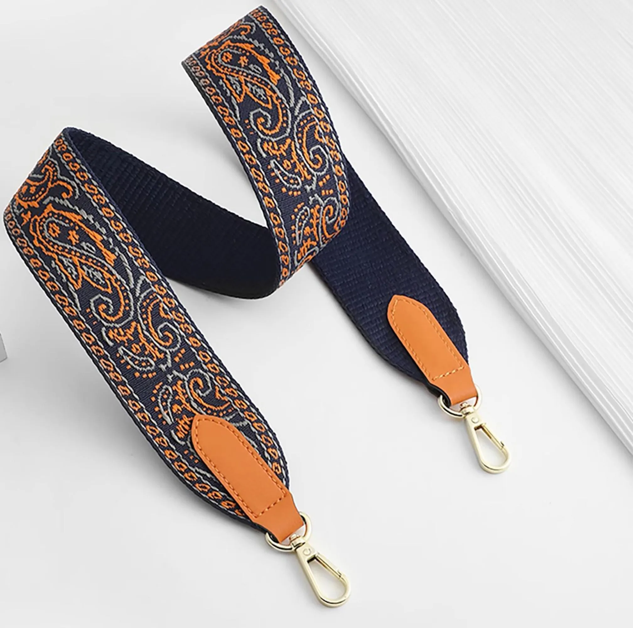 Boho Vintage Style Wide Crossbody Strap – Personalized, Ethnic-Inspired, Pressure-Relief Adjustable Bag Strap