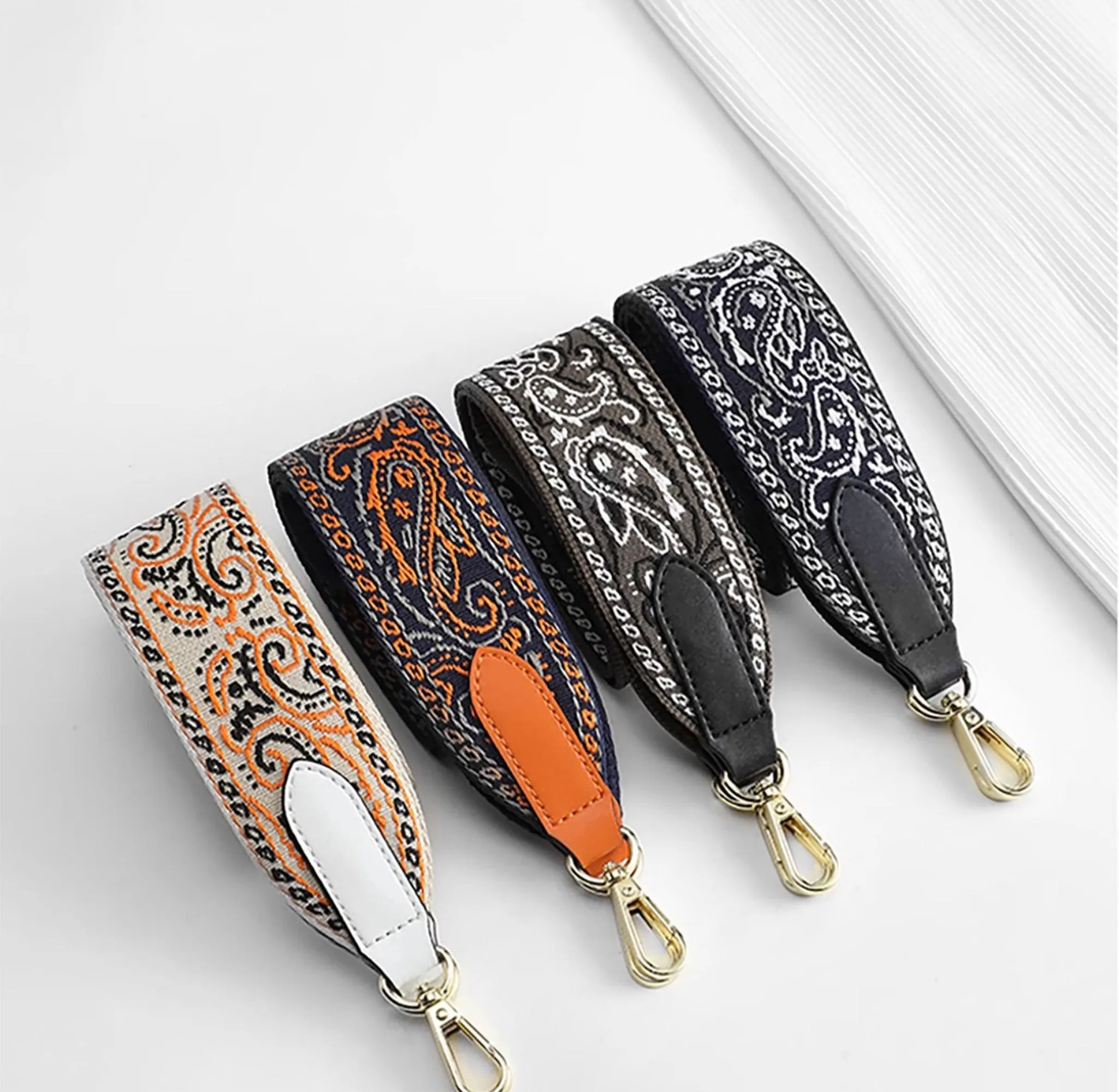 Boho Vintage Style Wide Crossbody Strap – Personalized, Ethnic-Inspired, Pressure-Relief Adjustable Bag Strap
