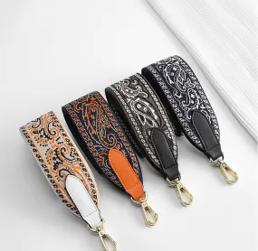 Boho Vintage Style Wide Crossbody Strap – Personalized, Ethnic-Inspired, Pressure-Relief Adjustable Bag Strap