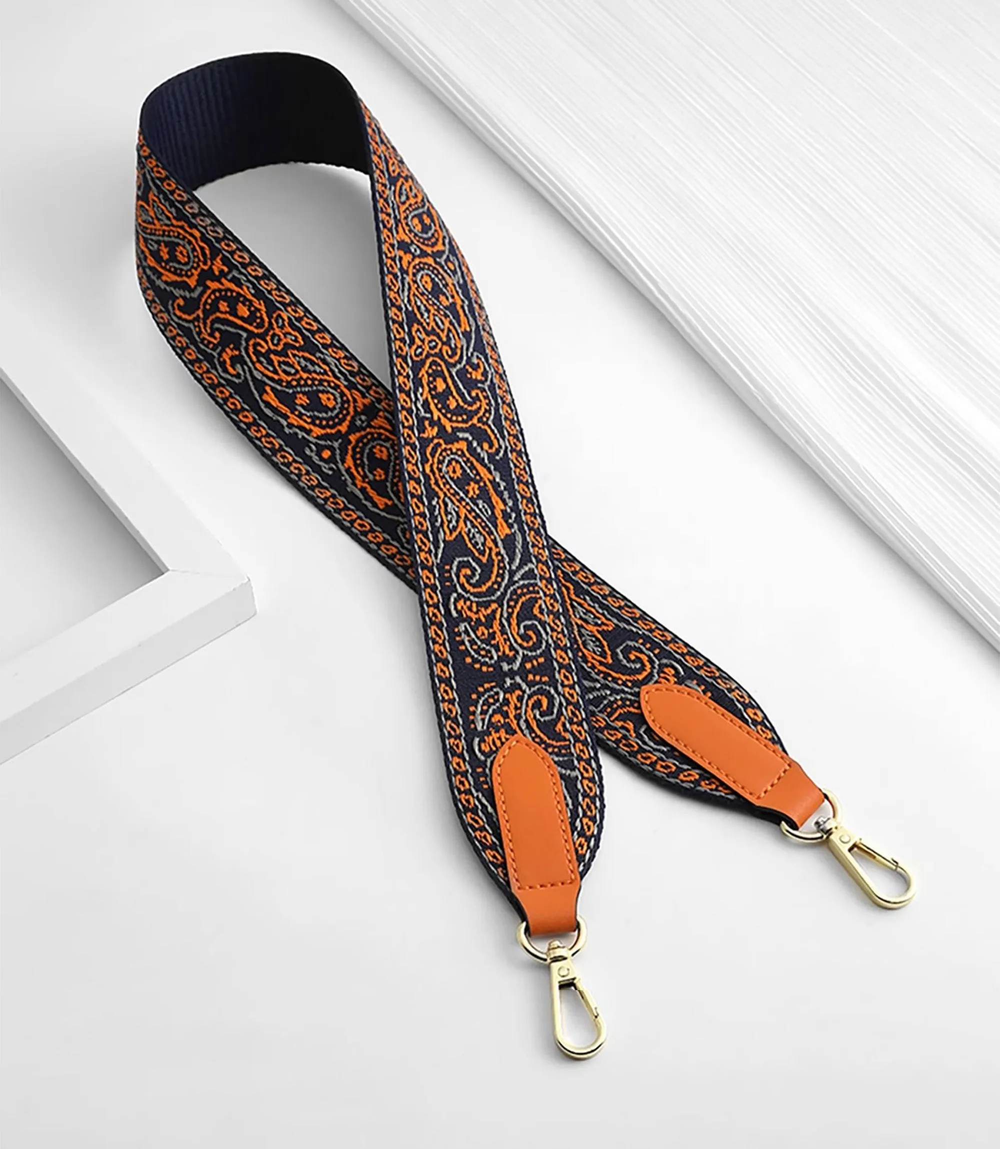 Boho Vintage Style Wide Crossbody Strap – Personalized, Ethnic-Inspired, Pressure-Relief Adjustable Bag Strap