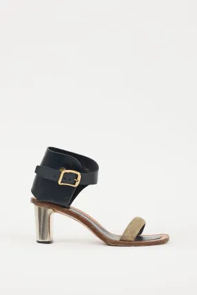 Brown & Black Buckle Heel