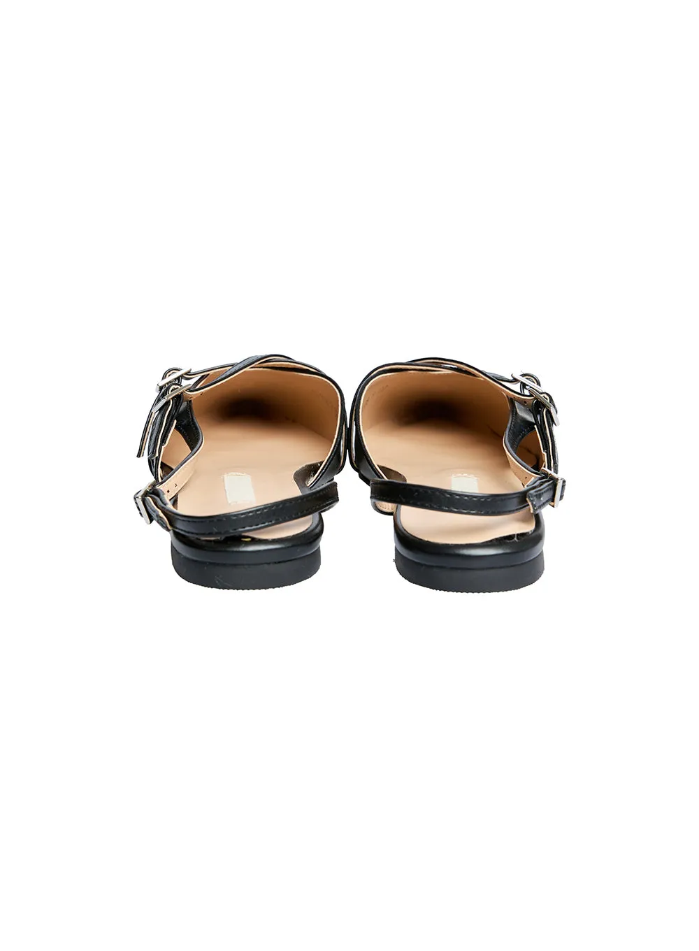 Buckle Faux-Leather Pointed-Toe Heels CF504