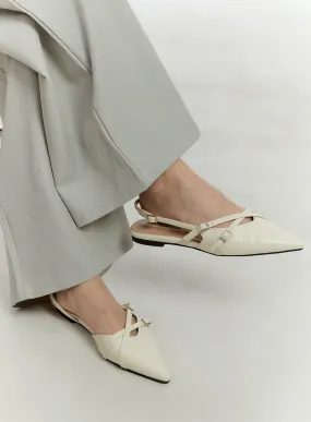 Buckle Faux-Leather Pointed-Toe Heels CF504