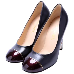 Cap Toe Leather Pumps Size 37