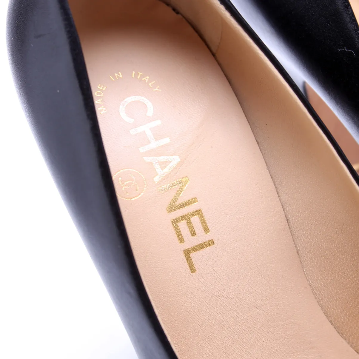 Cap Toe Leather Pumps Size 37