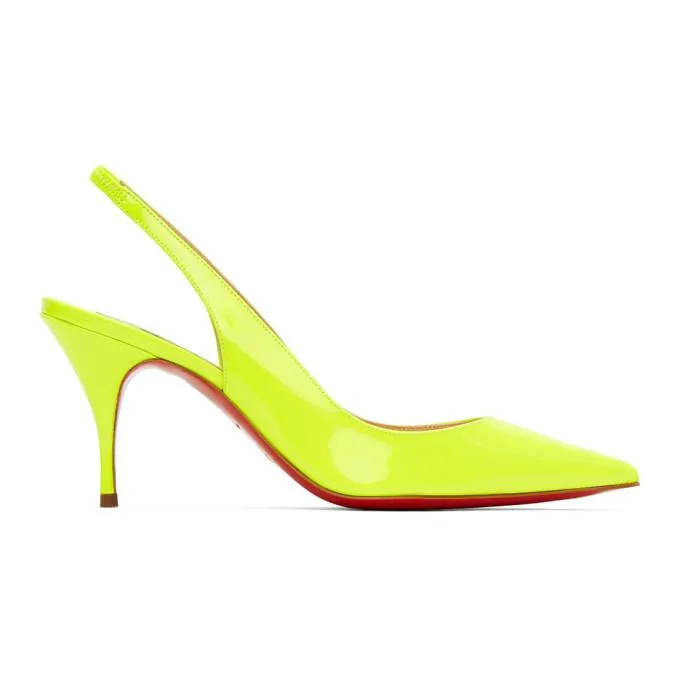 Christian Louboutin Yellow Clare Slingback 80 Heels