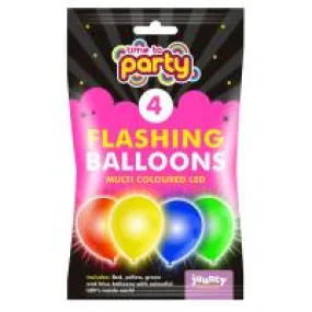 Flashing LED Balloons 4 Pack