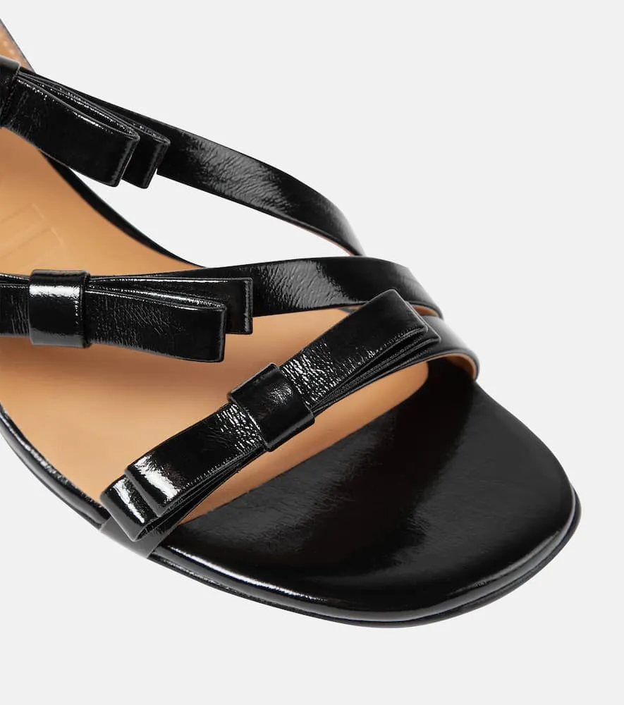 Ganni Bow-detail leather sandals
