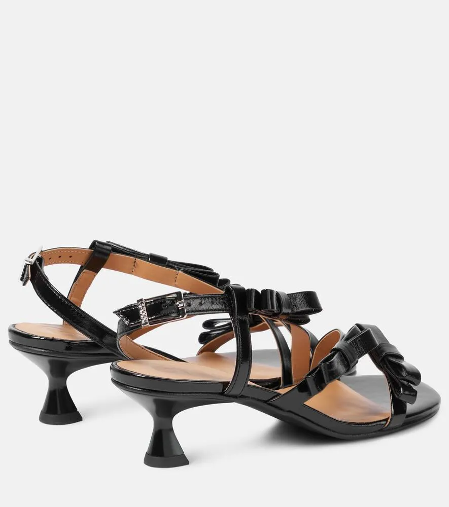 Ganni Bow-detail leather sandals