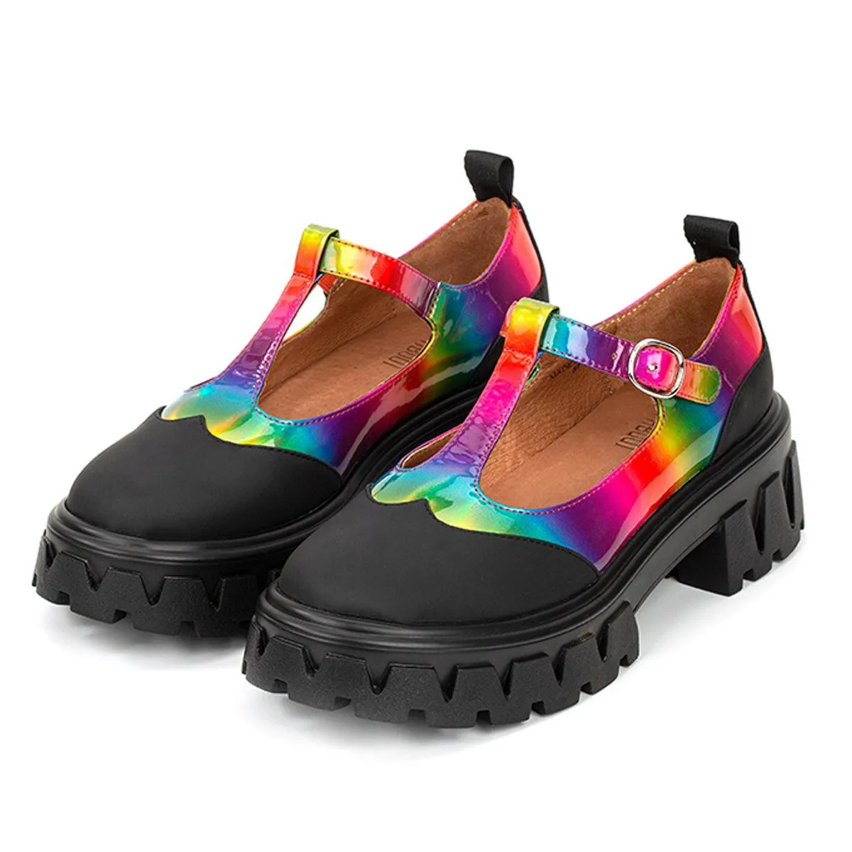 Holo Rainbow Platform Shoes Kidcore Aesthetic