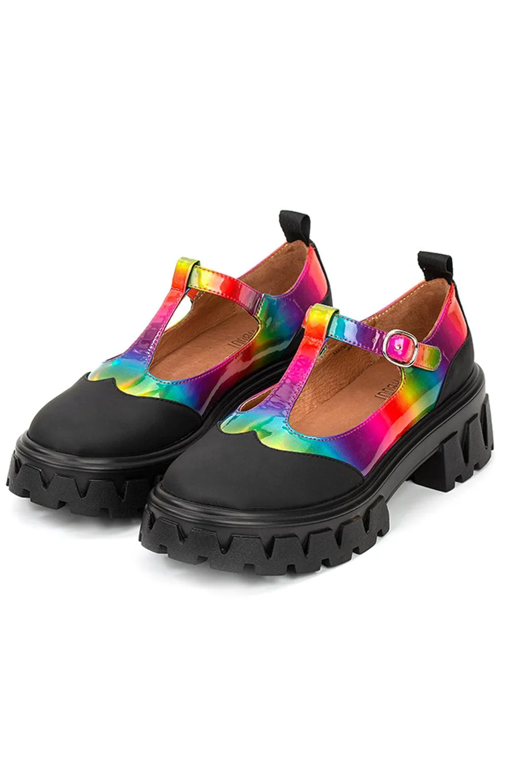 Holo Rainbow Platform Shoes Kidcore Aesthetic