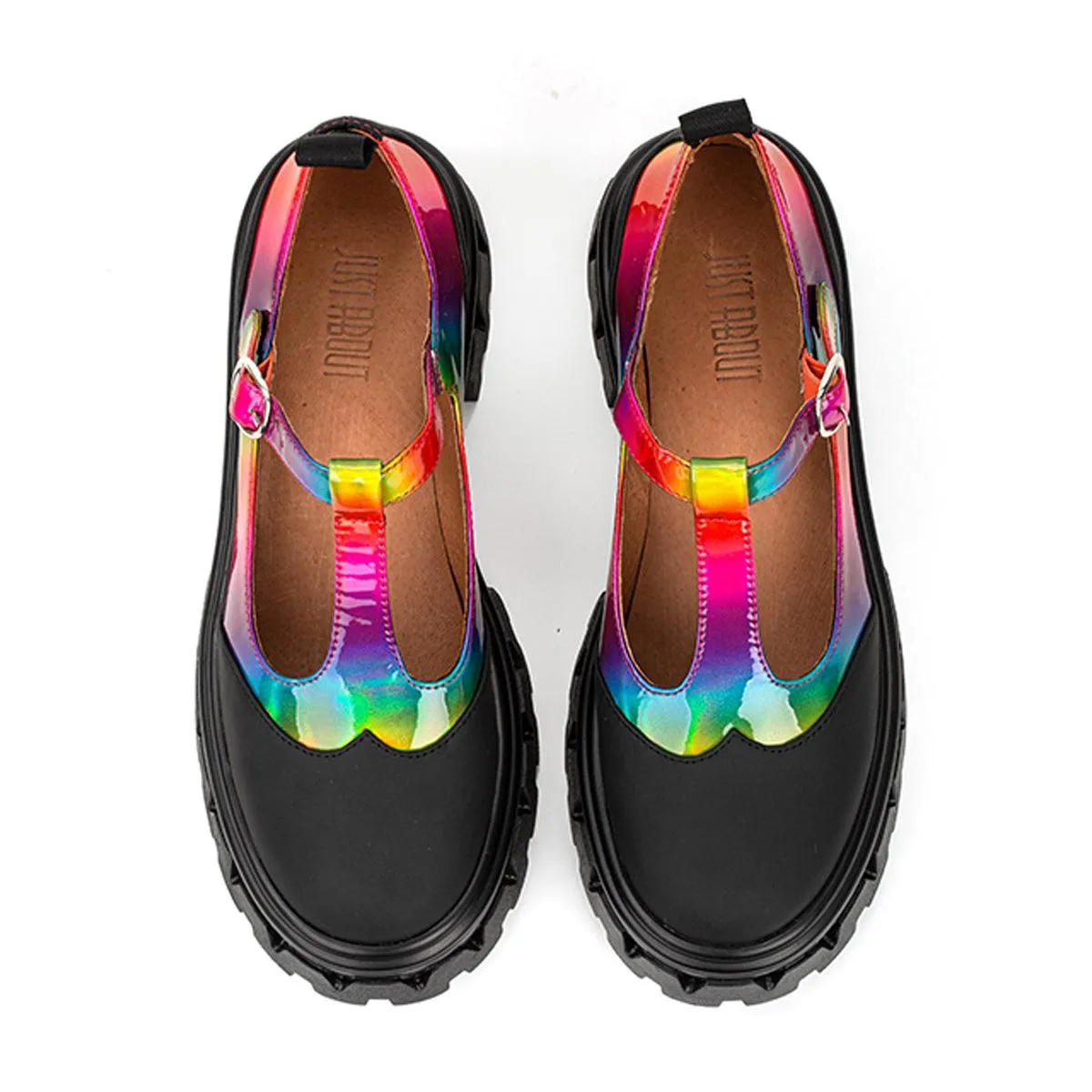 Holo Rainbow Platform Shoes Kidcore Aesthetic