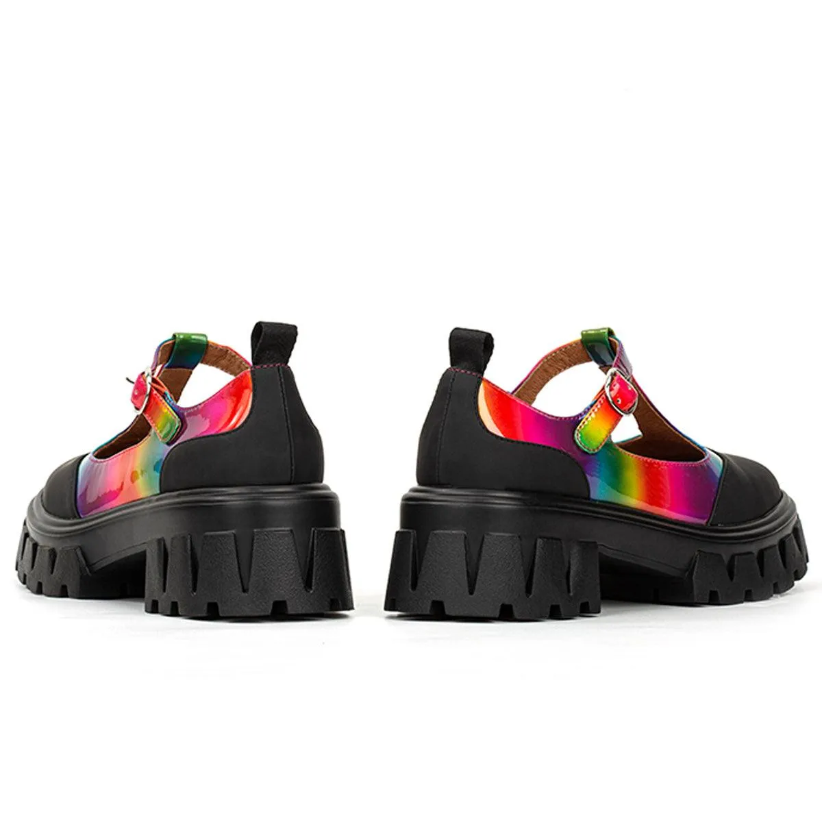 Holo Rainbow Platform Shoes Kidcore Aesthetic