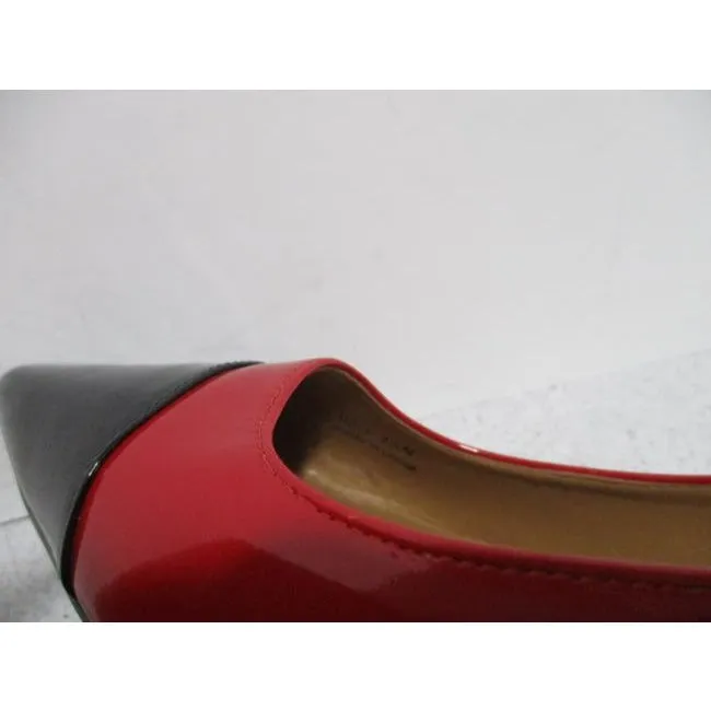 J Renee Red And Black Jipsy Stunning Patent Squared Pumps Size Us