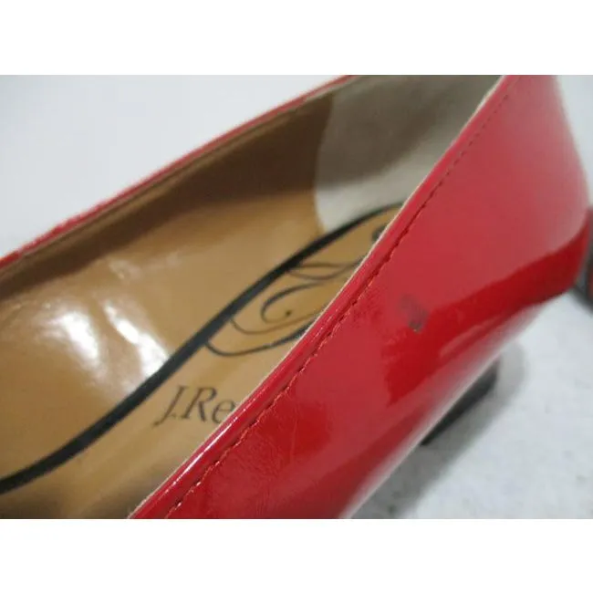 J Renee Red And Black Jipsy Stunning Patent Squared Pumps Size Us