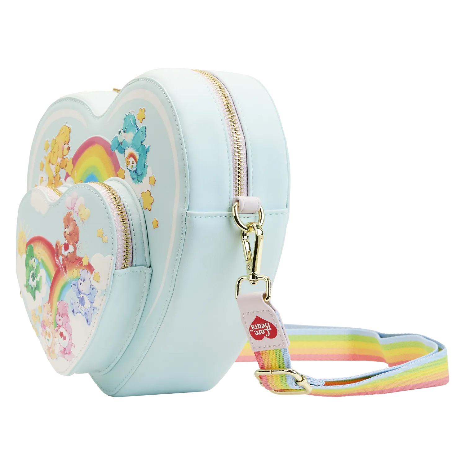 Loungefly x Care Bears Heart Cloud Party Rainbow Glow In The Dark Crossbody Bag
