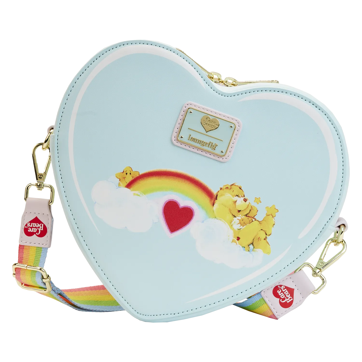 Loungefly x Care Bears Heart Cloud Party Rainbow Glow In The Dark Crossbody Bag