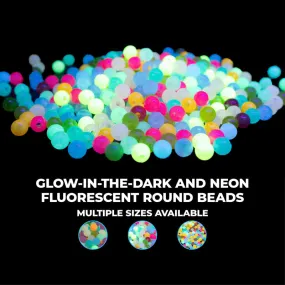 Multicolor Glow-In-The-Dark Round Beads - 3 Size Options | 500g