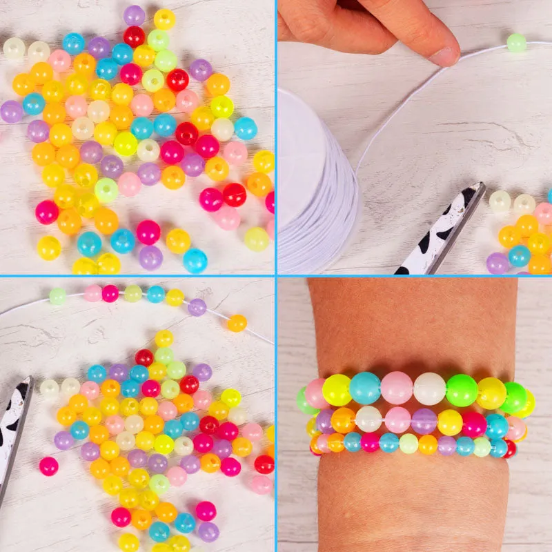 Multicolor Glow-In-The-Dark Round Beads - 3 Size Options | 500g
