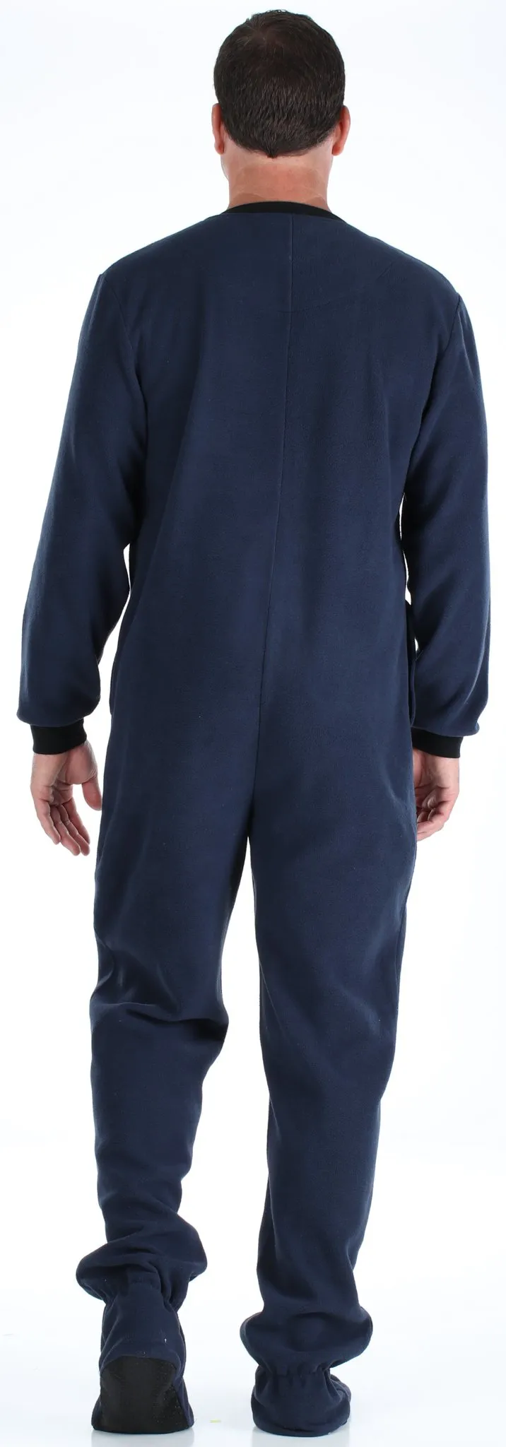 PajamaMania Men’s Fleece Footed Solid Color Onesie Pajamas Jumpsuit