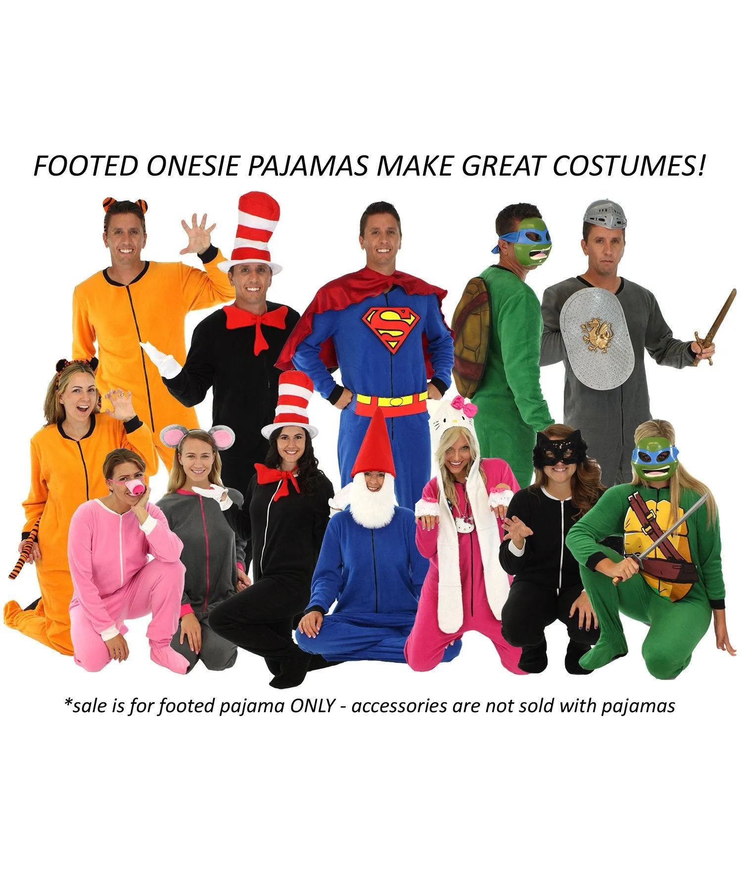 PajamaMania Men’s Fleece Footed Solid Color Onesie Pajamas Jumpsuit