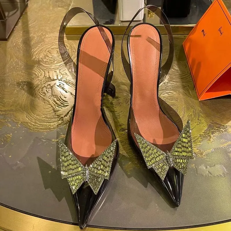 Star Style Crystal Butterfly Transparent Women High Heels